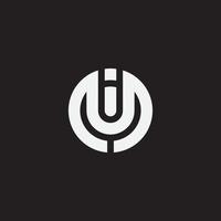 Initial letter MI circle monogram logo. vector