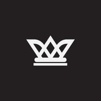 logotipo del monograma de la corona de la letra inicial aw o wm. vector