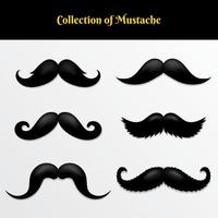 Collection of mustache vector illustration. Pack of moustache with 3d style. Silhouette of moustache vector