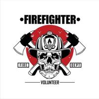 FIREFIGHTER SKULL ILLUSTRATION.eps vector