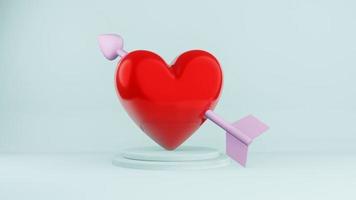 red hearts , Valentine's day concept , 3D rendering photo