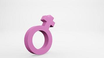 símbolo de género femenino aislado. representación 3d foto