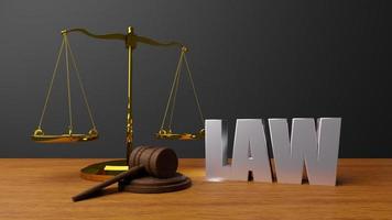 Scales of justice Law scales and hammer law Wooden judge gavel  HAMMER AND BASE 3D render with message law photo