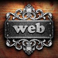 web word of iron on wooden background photo