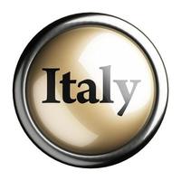 palabra de Italia en el botón aislado foto