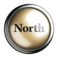 North word on isolated button photo