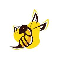 el diseño del logo del avispón de abeja vector