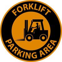 Forklift Parking Area Sign On White Background vector