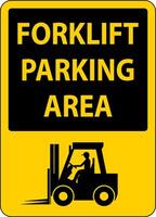 Forklift Parking Area Sign On White Background vector