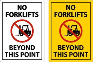 No Forklifts Beyond This Point Sign On White Background vector