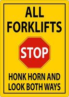 Honk Horn and Look Both Ways Sign On White Background vector