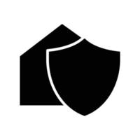 House protection icon. shield, house. glyph style. silhouette. simple design editable. Design template vector