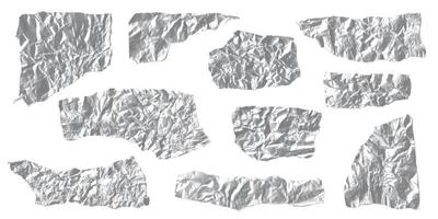 Vector illustration of silver rumpled foil texture. Graphics background for design.