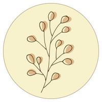 Vector icon and emblem for social media story highlight covers. Design templates for bloggers, photographers and designers. Abstract minimal circle backgrounds with nature leaves.