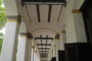 Editorial image of the retro concrete ceiling in historic building lawang sewu in semarang city central java Indonesia photo