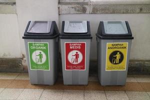 Editorial image of the rubbish bin in historic building lawang sewu in semarang city central java Indonesia photo