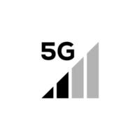 conjunto de indicadores de intensidad de la señal, icono de estado de la barra del teléfono móvil. sin símbolo de señal, señal de nivel de conexión de red 4g y 5g aislada en blanco. ilustración vectorial para web, aplicación, interfaz de diseño. vector