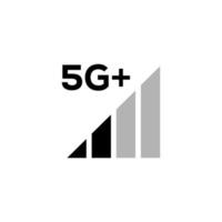 conjunto de indicadores de intensidad de la señal, icono de estado de la barra del teléfono móvil. sin símbolo de señal, señal de nivel de conexión de red 4g y 5g aislada en blanco. ilustración vectorial para web, aplicación, interfaz de diseño. vector