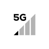 conjunto de indicadores de intensidad de la señal, icono de estado de la barra del teléfono móvil. sin símbolo de señal, señal de nivel de conexión de red 4g y 5g aislada en blanco. ilustración vectorial para web, aplicación, interfaz de diseño. vector