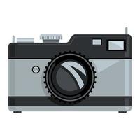 photo camera front view flat cartoon isolated white background vector