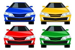 modern car front view flat cartoon isolated vector