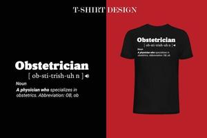 camiseta de definición de obstetra vector