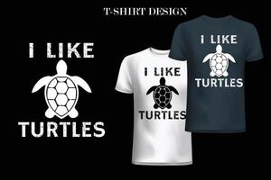 I like turtle vintage t-shirt design vector