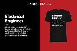 camiseta de definición de ingeniero eléctrico vector