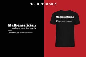 Mathematician definition t-shirt vector