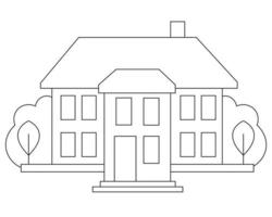 pagina para colorear de casa sencilla y facil. diseño de arte de línea de casa moderna. arte lineal vector