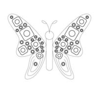 contorno mariposa blanco y negro vector