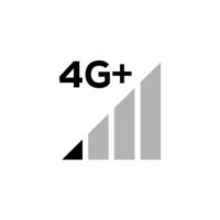 conjunto de indicadores de intensidad de la señal, icono de estado de la barra del teléfono móvil. sin símbolo de señal, señal de nivel de conexión de red 4g y 5g aislada en blanco. ilustración vectorial para web, aplicación, interfaz de diseño. vector