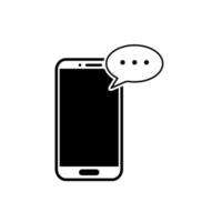 Mobile phone chat message notifications vector icon isolated line outline style, smartphone chatting bubble speeches pictogram, concept of online talking, speak messaging, conversation, dialog symbol