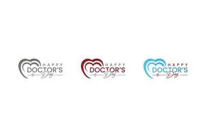 World, international happy Doctor's Day flat vector logo design