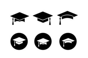 icono de vector de sombrero de graduación aislado sobre fondo blanco