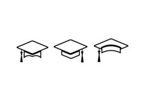 Graduation hat vector icon isolated on white background