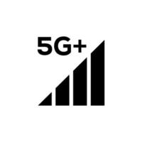 conjunto de indicadores de intensidad de la señal, icono de estado de la barra del teléfono móvil. sin símbolo de señal, señal de nivel de conexión de red 4g y 5g aislada en blanco. ilustración vectorial para web, aplicación, interfaz de diseño. vector