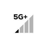 conjunto de indicadores de intensidad de la señal, icono de estado de la barra del teléfono móvil. sin símbolo de señal, señal de nivel de conexión de red 4g y 5g aislada en blanco. ilustración vectorial para web, aplicación, interfaz de diseño. vector