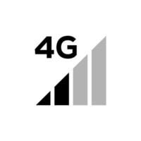 conjunto de indicadores de intensidad de la señal, icono de estado de la barra del teléfono móvil. sin símbolo de señal, señal de nivel de conexión de red 4g y 5g aislada en blanco. ilustración vectorial para web, aplicación, interfaz de diseño. vector