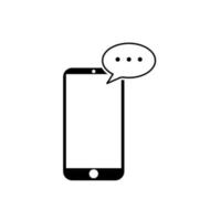 Mobile phone with speech bubble vector, Social media line design icon vector