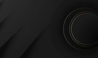 Black premium background with luxury golden circles vector