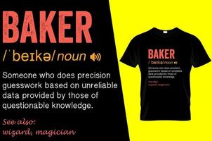 diseño de camiseta de definición divertida de panadero vector