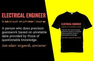 Electrical engineer funny definition t shirt design vector