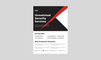 security service flyer design template. private security service poster design. security services solutions poster, flyer design. vector