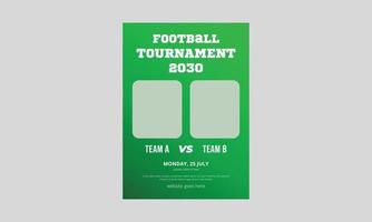 diseño de plantilla de volante de torneo de fútbol. diseño del folleto del afiche del campeonato de la copa de fútbol. folleto del torneo de la liga de fútbol. portada, tamaño a4, folleto, listo para imprimir vector