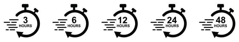 Set of Timer vector icons Count down Timer,Stopwatch icons set Timer symbol. Outline  icon set  Alarm and timer clock