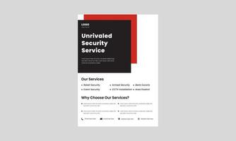 security service flyer design template. private security service poster design. security services solutions poster, flyer design. vector