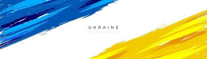 Ukraine Flag with Brush Concept. Flag of Ukraine in Grunge Style. Pray for Ukraine. Hand Painted Brush Flag of Ukraine Country vector