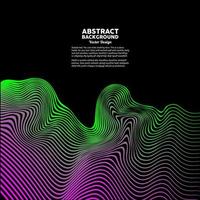 Abstract dynamic waves on a dark background. Vector illustration