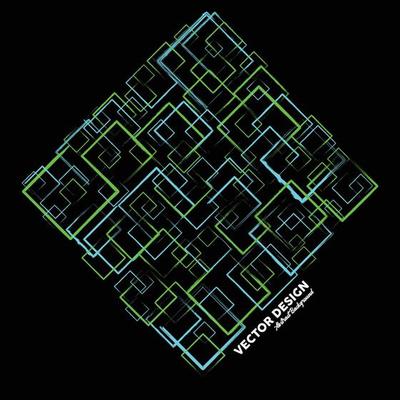 Modern abstract background in light green and light blue colors made of random rectangular shapes